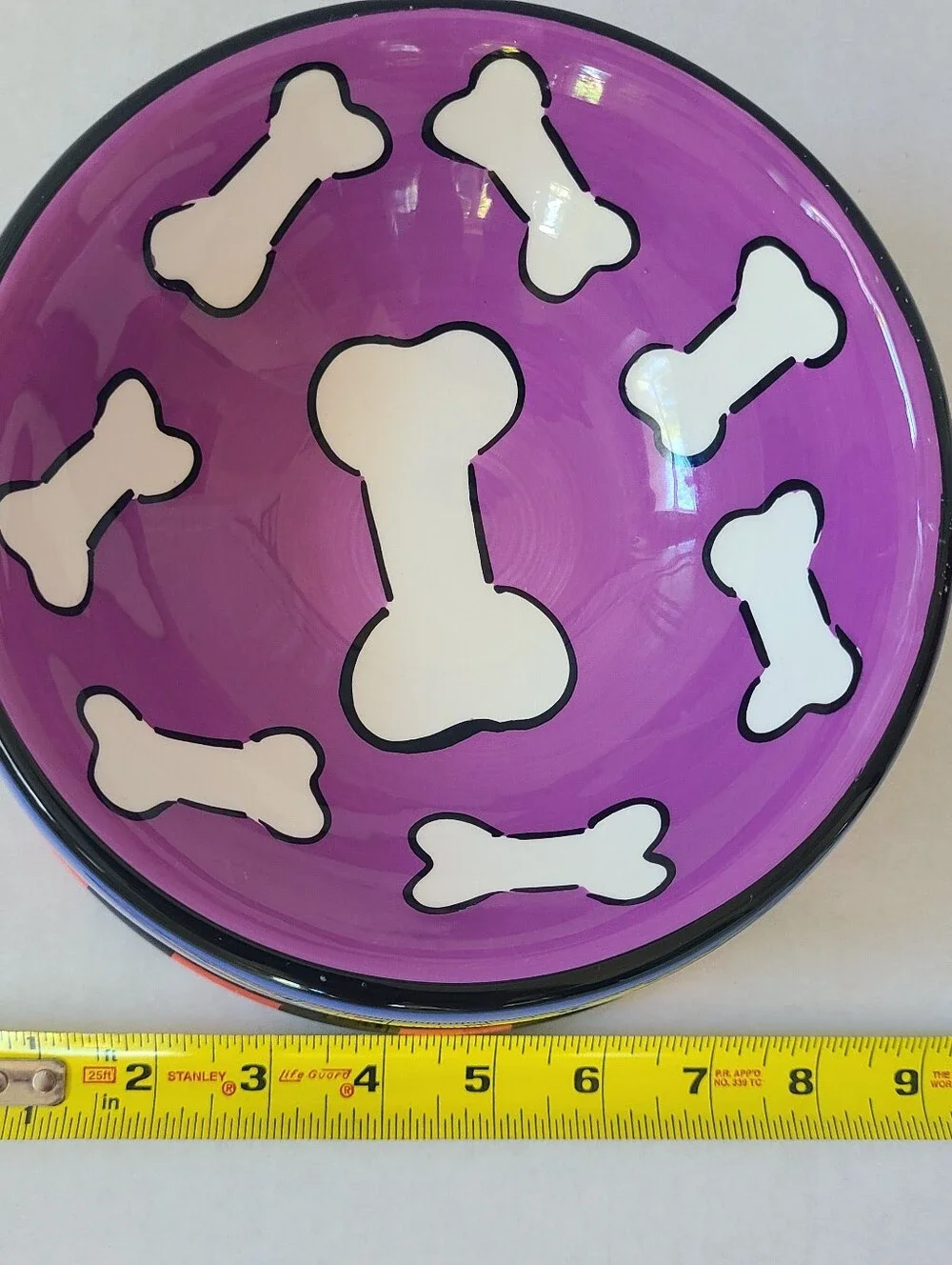 Candace Reiter Dogzilla Ceramic Dog Bowl Hand Painted 2001